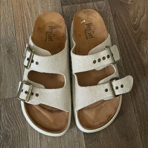 Corkys Cream Sandals with Buckles